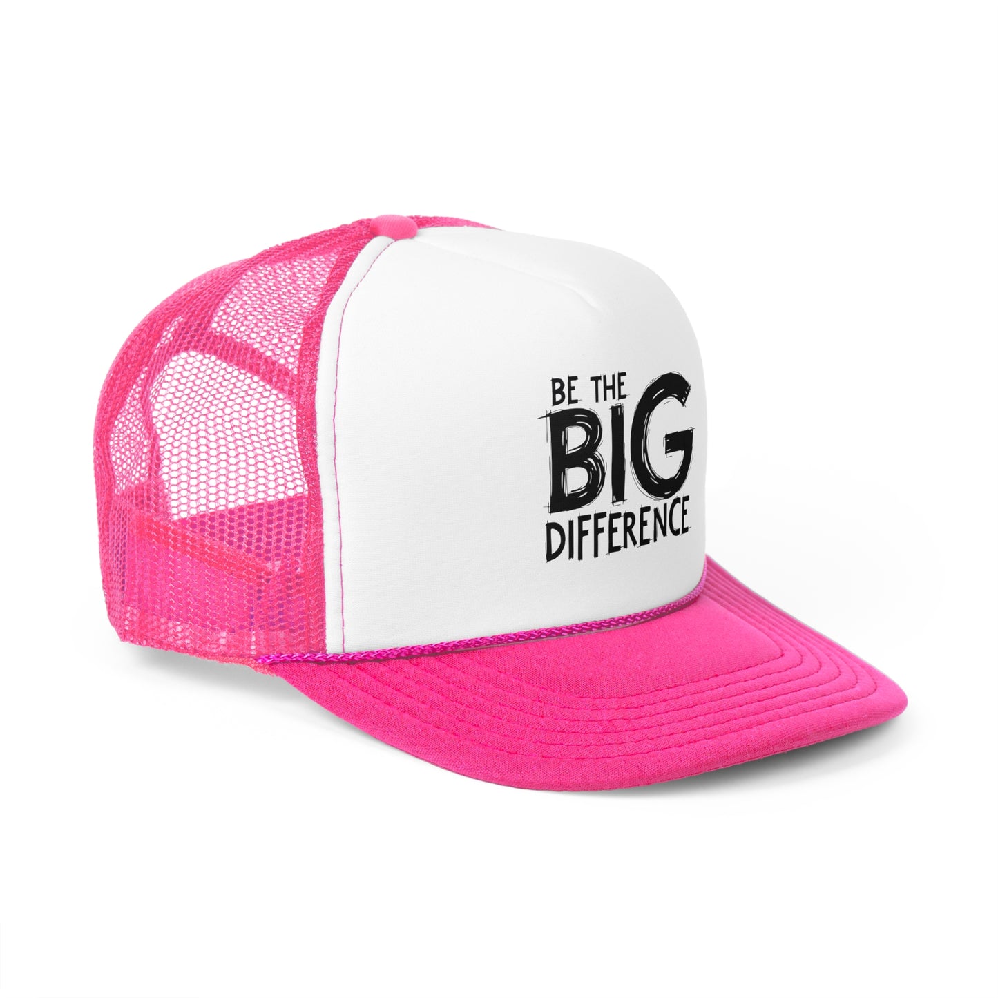 Vibrant Trucker Cap with 'Be the BIG Difference' Design, Ideal Gift for Outdoor Lovers, Great for Summer, Festivals, and Fundraisers