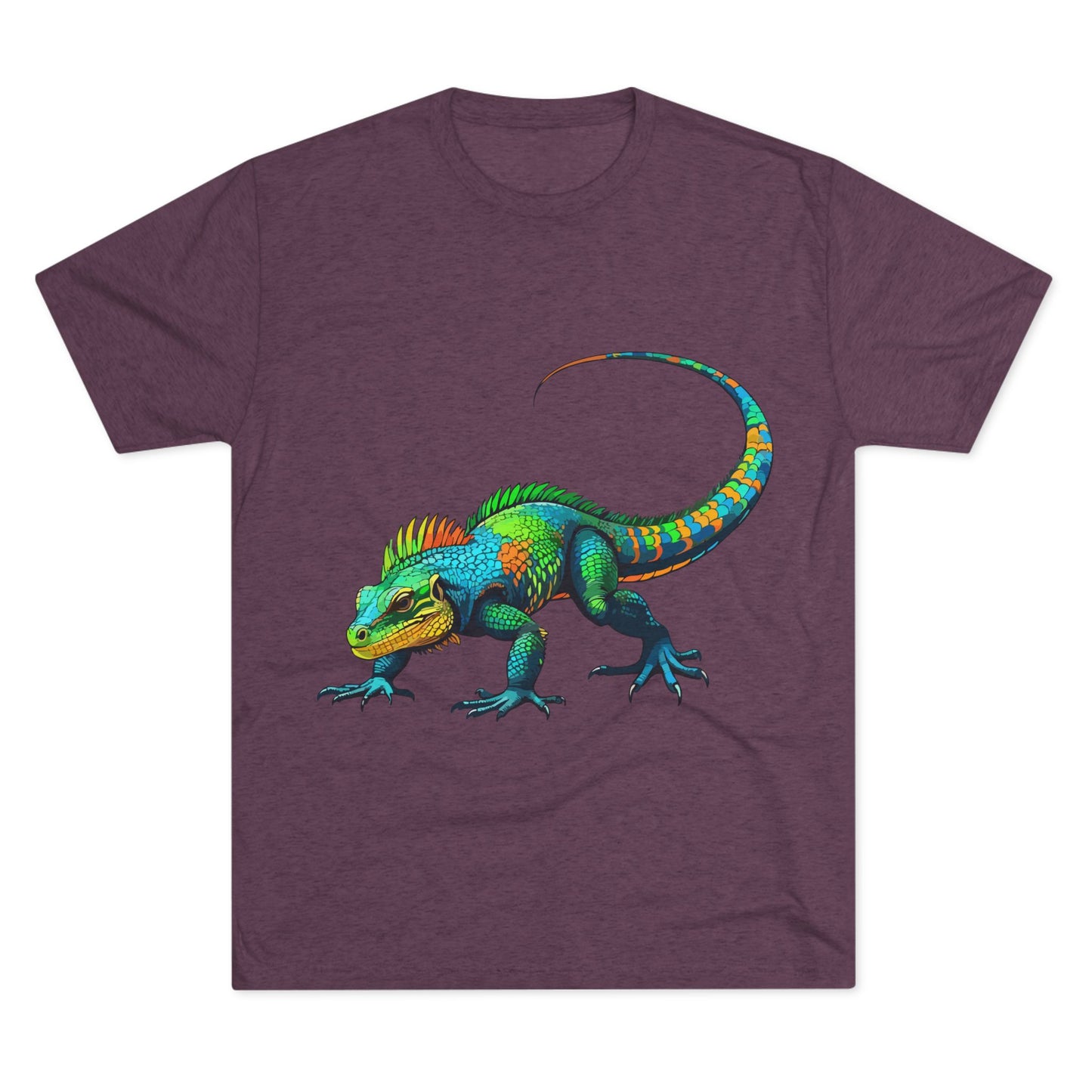 Vibrant Iguana Graphic Tee, Unisex Tri-Blend Crew Shirt, Casual Wear, Animal Lover Gift, Eco-Friendly Fashion, Fun Everyday Style