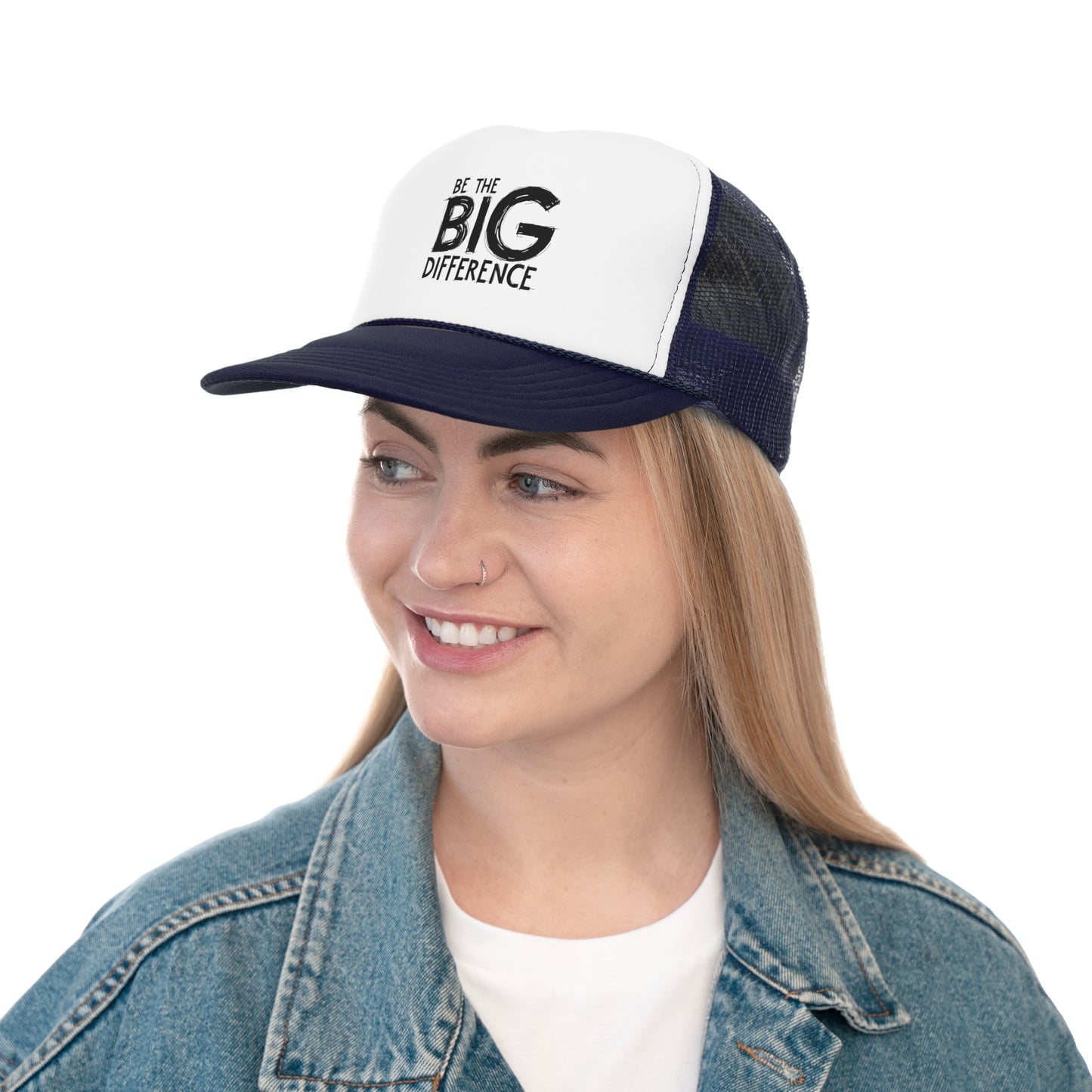 Vibrant Trucker Cap with 'Be the BIG Difference' Design, Ideal Gift for Outdoor Lovers, Great for Summer, Festivals, and Fundraisers