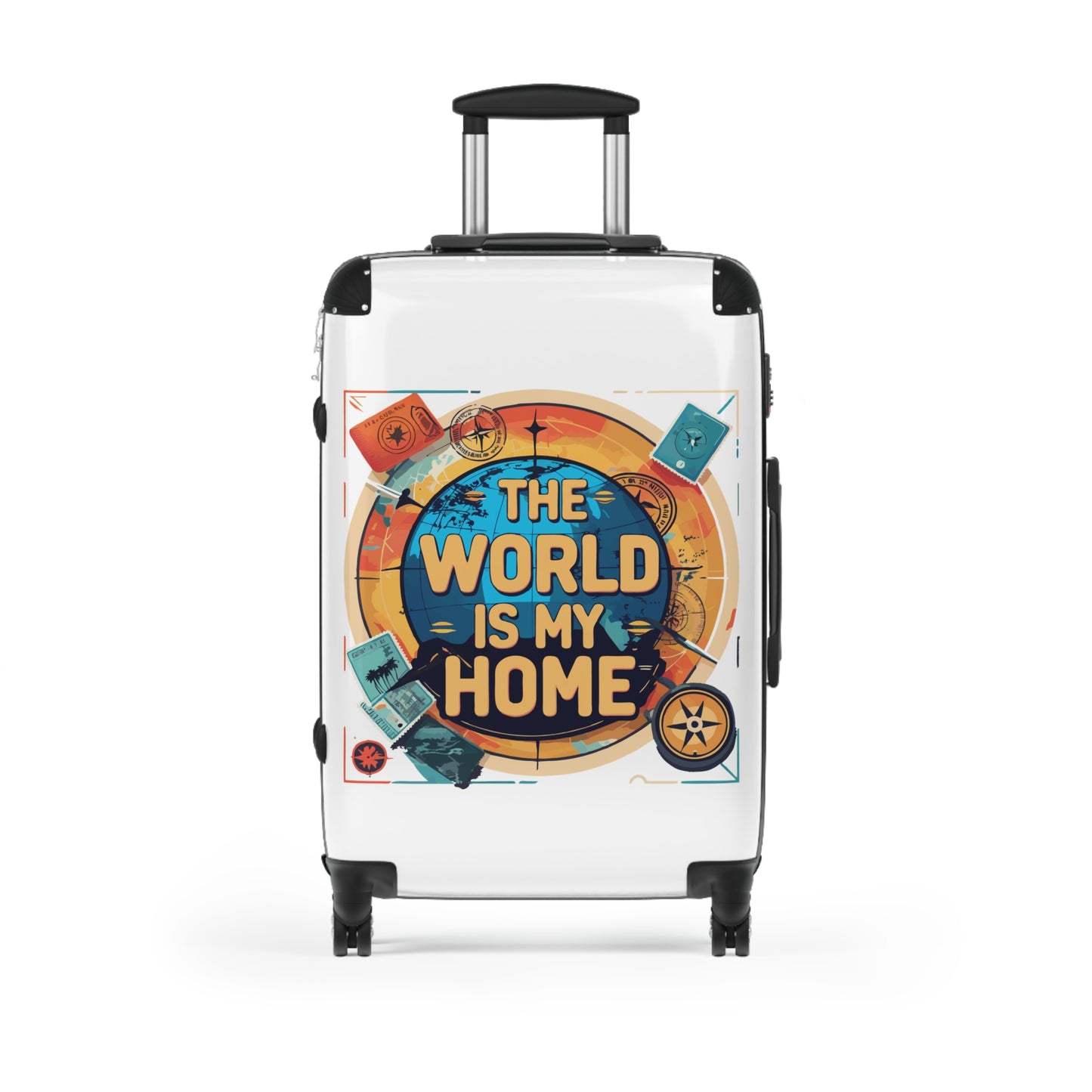 Travel Suitcase with 'The World is My Home' Design - Perfect for Adventurers, Gifts for Travelers, Luggage for Vacations, Personal [...]