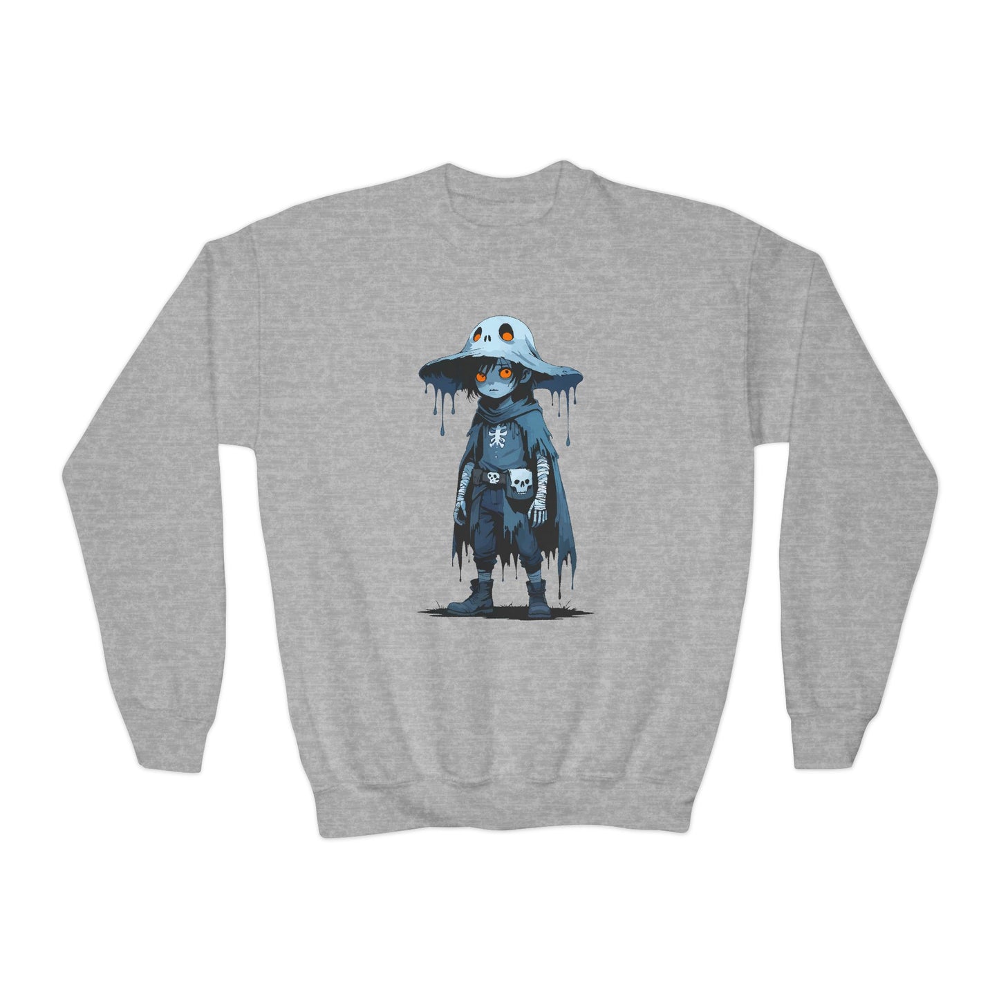 Youth Graphic Sweatshirt with Dripping Monster Design, Cozy Crewneck for Kids, Perfect for Halloween, Gift for Young Trendsetters, [...]