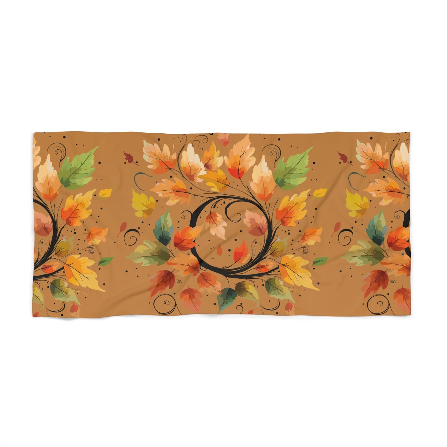 Bohemian Autumn Beach Towel, Cozy Fall Vibes, Floral Towel, Outdoor Beach Essentials, Perfect for vacations and gifts