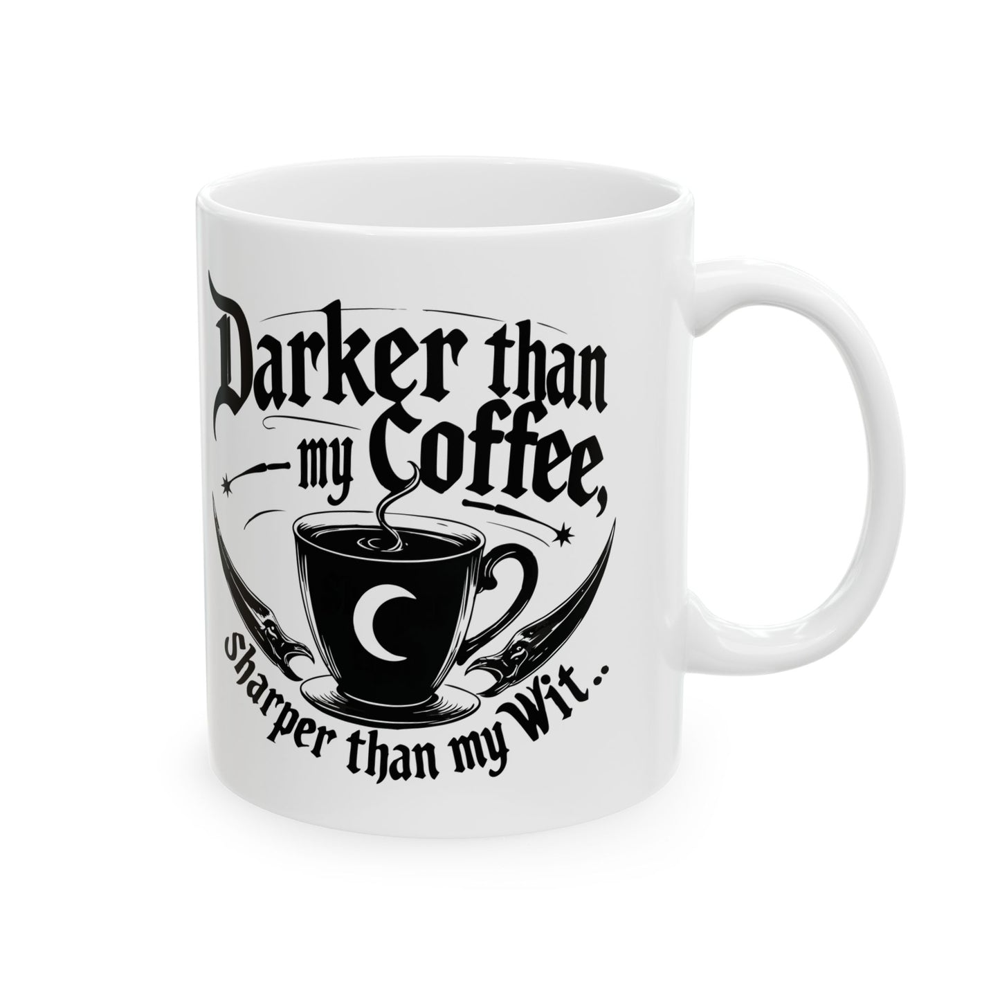 Gothic Coffee Mug, Dark Theme Ceramic Cup, Perfect Gift for Coffee Lovers, Halloween Decor, Customizable Mug