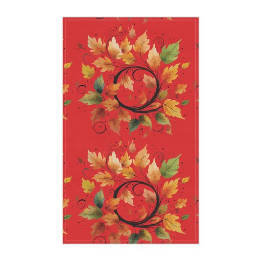 Autumn Leaf Tea Towels, Rustic Kitchen Decor, Fall Home Accessories, Thanksgiving Gifts, Eco-Friendly Cotton Towels