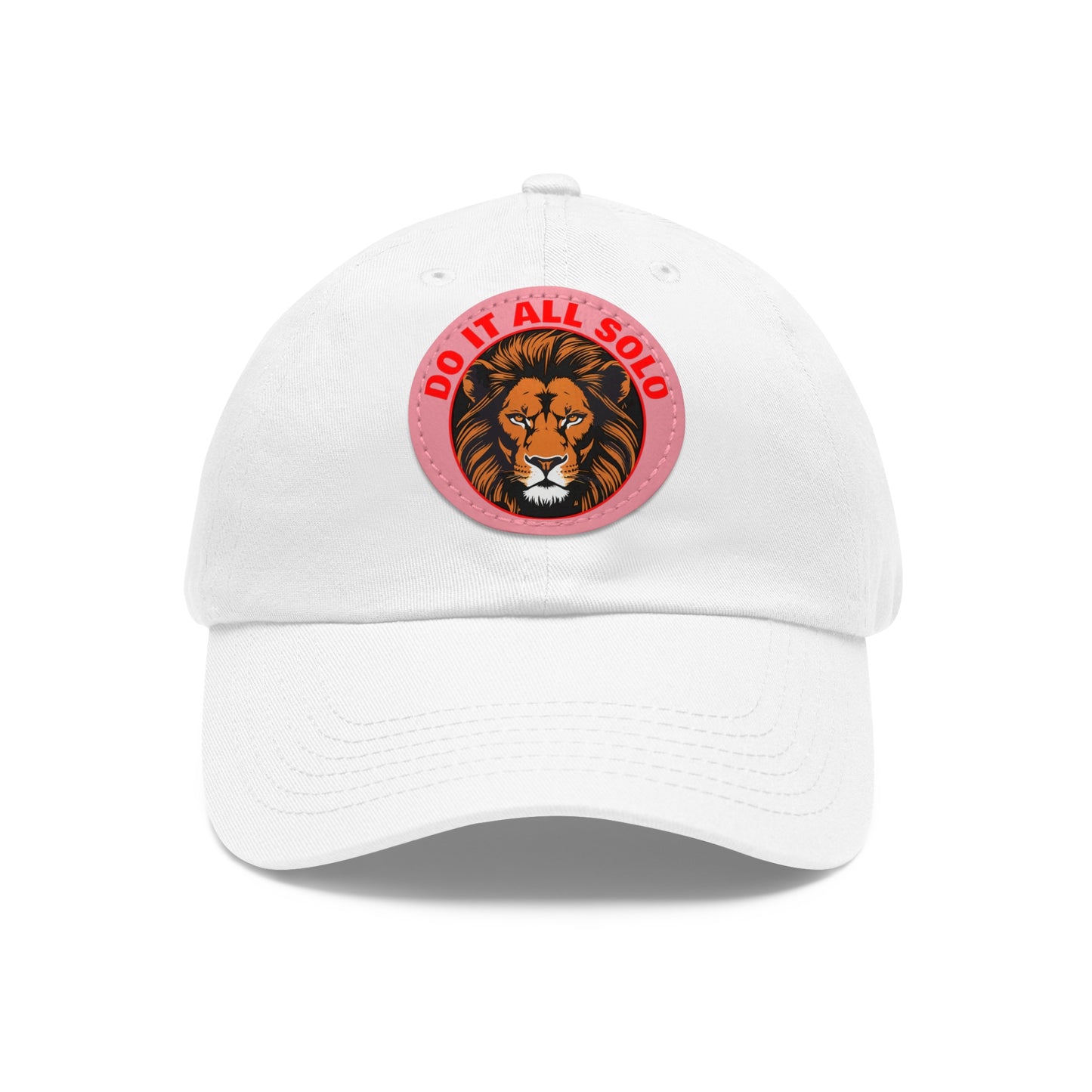 Lion Patch Dad Hat - Do It All Solo, Casual Cap for Dads, Adjustable Hat for Father's Day, Unique Gift for Men, Trendy Everyday Wear