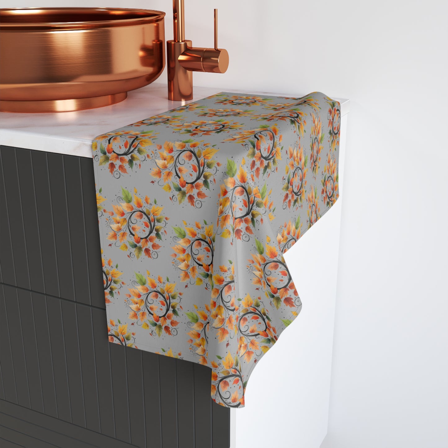 Autumn Leaves Hand Towel – Fall Decor, Kitchen Towel, Rustic Home, Thanksgiving Gift, Harvest Style