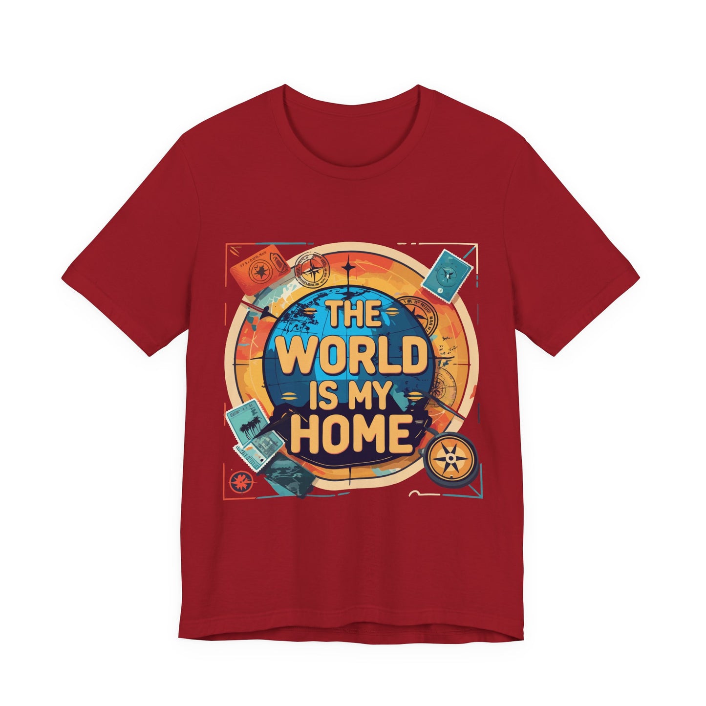 Travel-Inspired Tee: "The World is My Home" Unisex Jersey Short Sleeve T-Shirt, Adventure Shirt, Gift for Travelers, Wanderlust Shirt, [...]