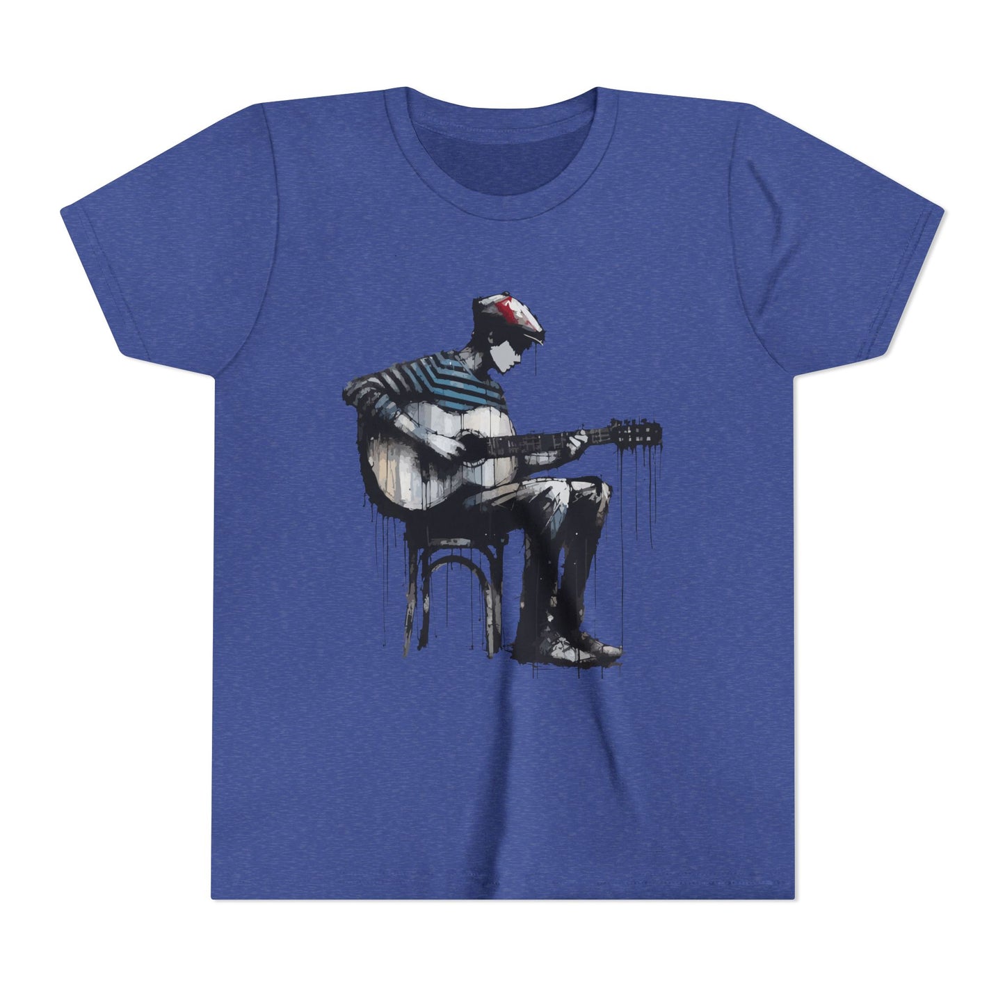 Artistic Youth Tee with Guitar Design, Music Lover Gift, Cool Graphic T-Shirt, Summer Wear, Creative Artsy Shirt