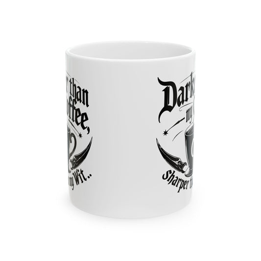 Gothic Coffee Mug, Dark Theme Ceramic Cup, Perfect Gift for Coffee Lovers, Halloween Decor, Customizable Mug