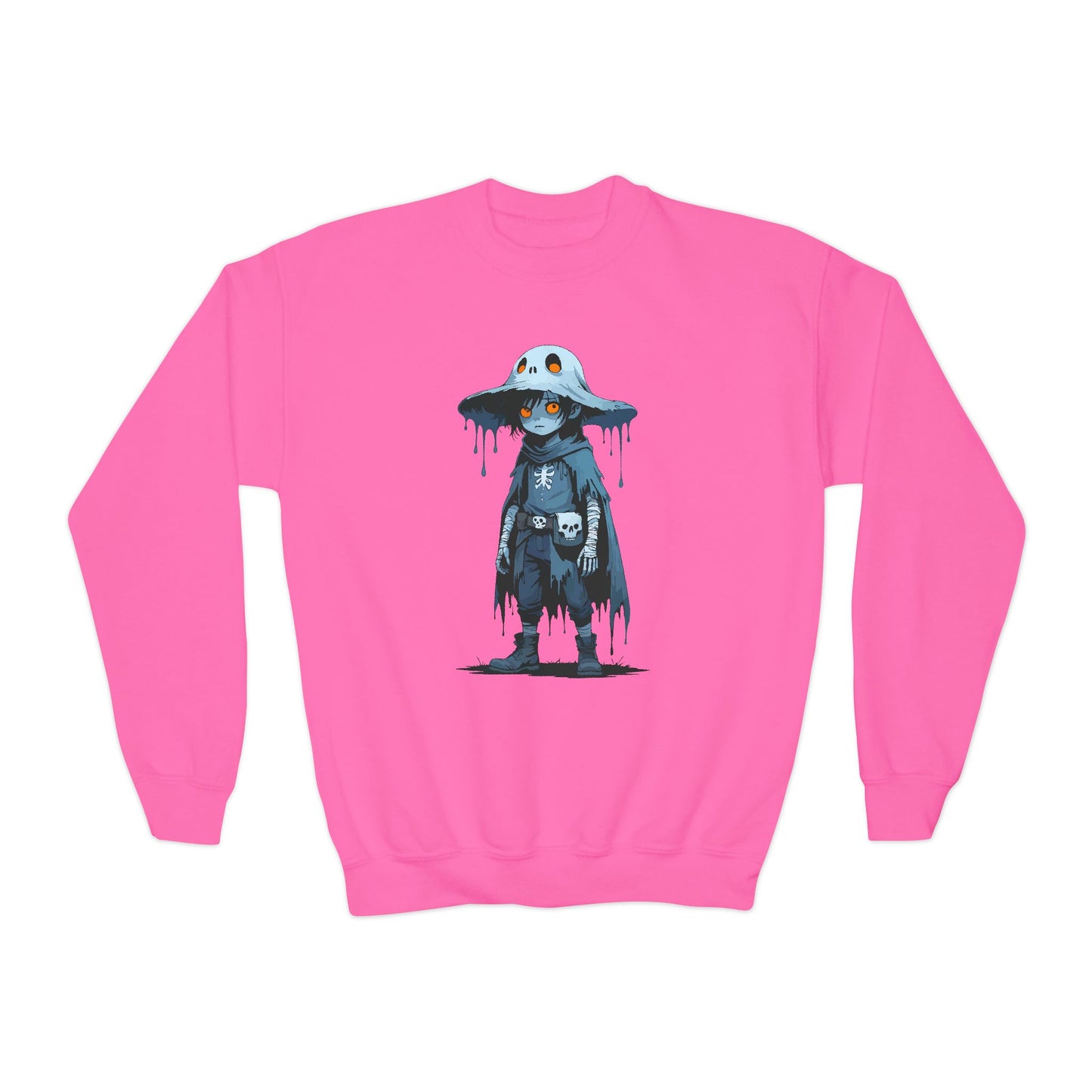 Youth Graphic Sweatshirt with Dripping Monster Design, Cozy Crewneck for Kids, Perfect for Halloween, Gift for Young Trendsetters, [...]