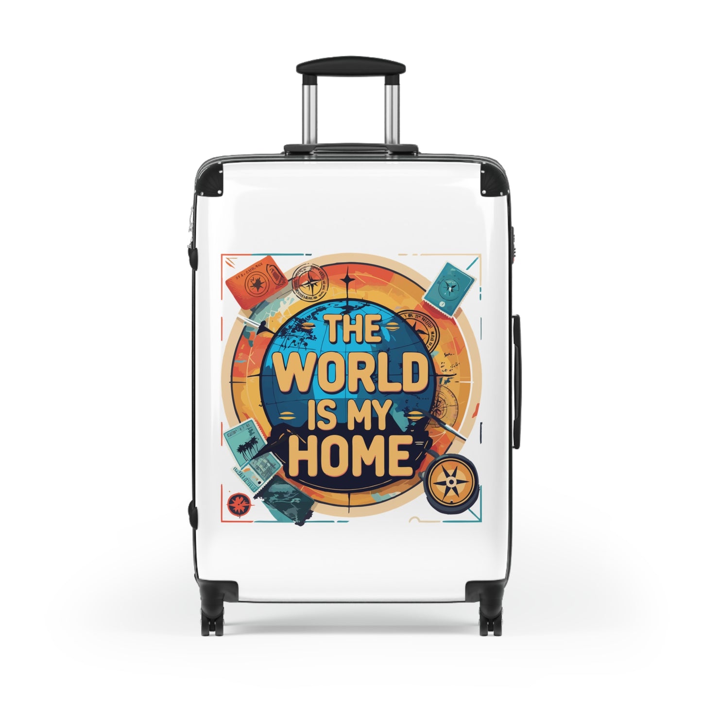 Travel Suitcase with 'The World is My Home' Design - Perfect for Adventurers, Gifts for Travelers, Luggage for Vacations, Personal [...]