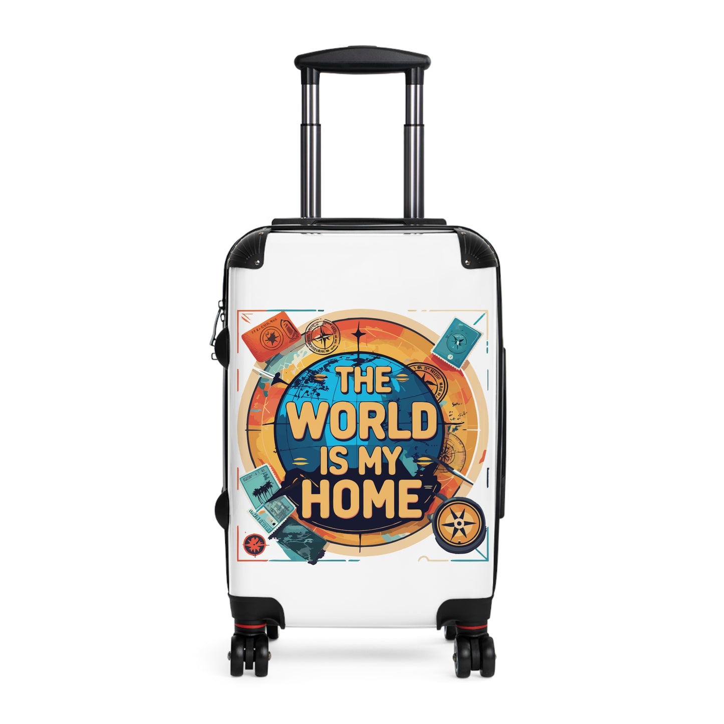 Travel Suitcase with 'The World is My Home' Design - Perfect for Adventurers, Gifts for Travelers, Luggage for Vacations, Personal [...]
