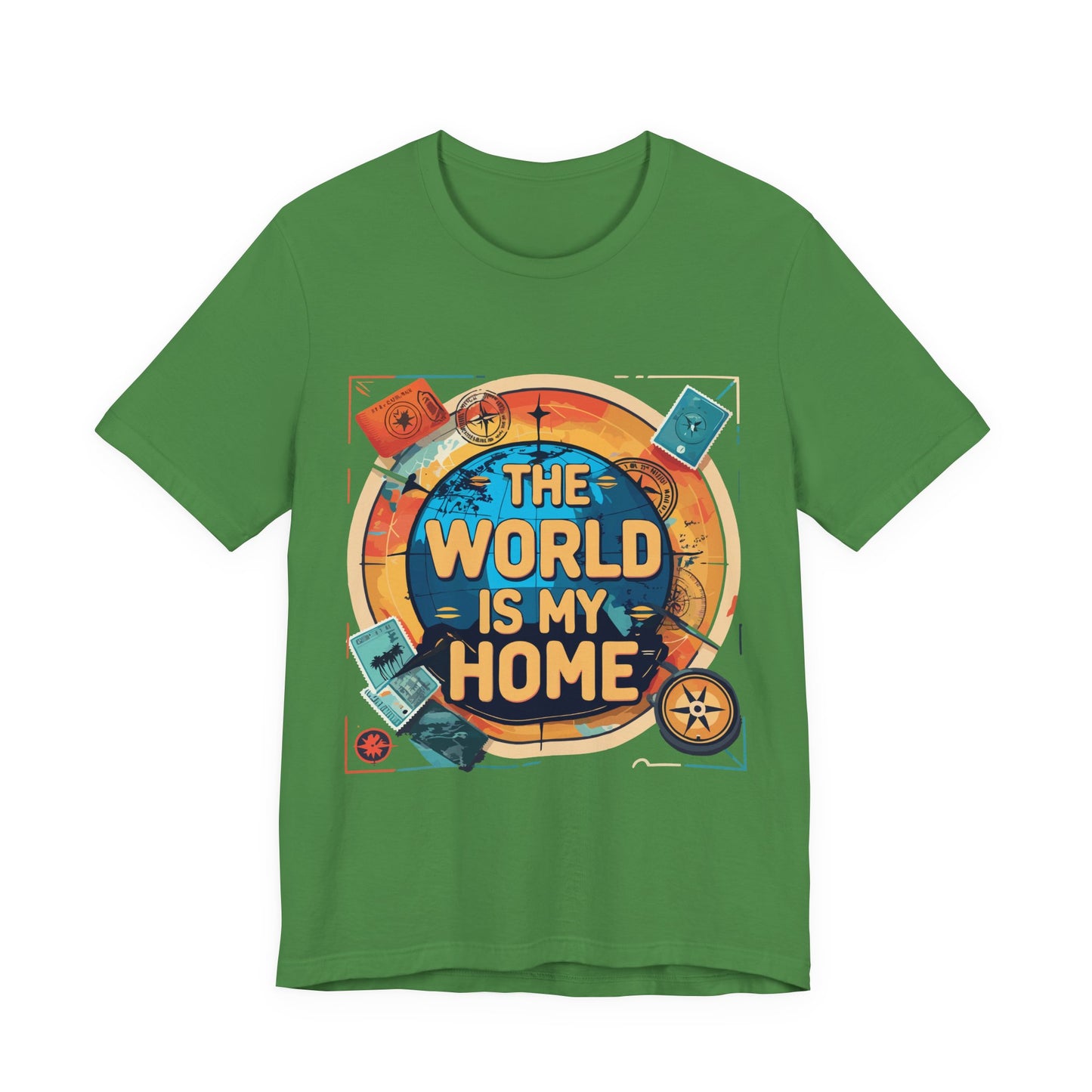 Travel-Inspired Tee: "The World is My Home" Unisex Jersey Short Sleeve T-Shirt, Adventure Shirt, Gift for Travelers, Wanderlust Shirt, [...]