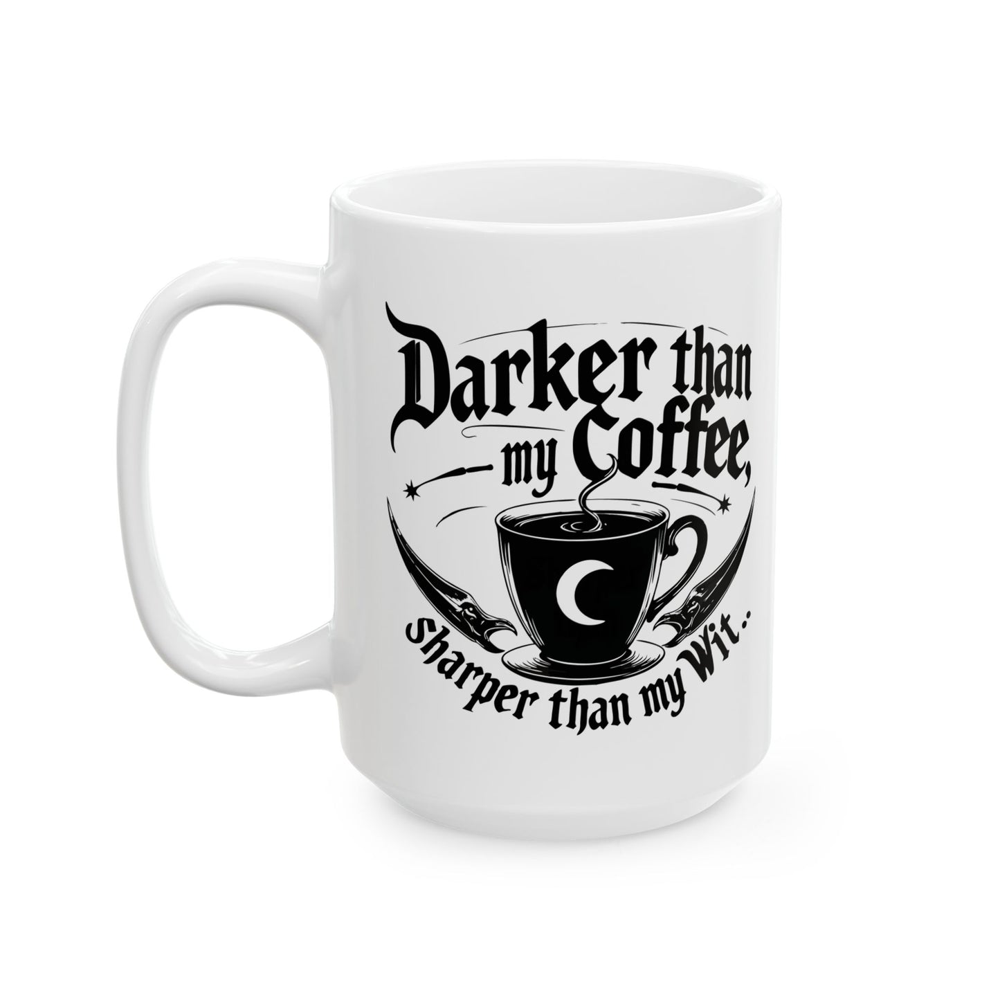 Gothic Coffee Mug, Dark Theme Ceramic Cup, Perfect Gift for Coffee Lovers, Halloween Decor, Customizable Mug