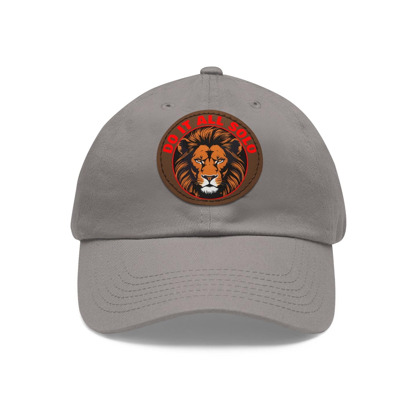 Lion Patch Dad Hat - Do It All Solo, Casual Cap for Dads, Adjustable Hat for Father's Day, Unique Gift for Men, Trendy Everyday Wear