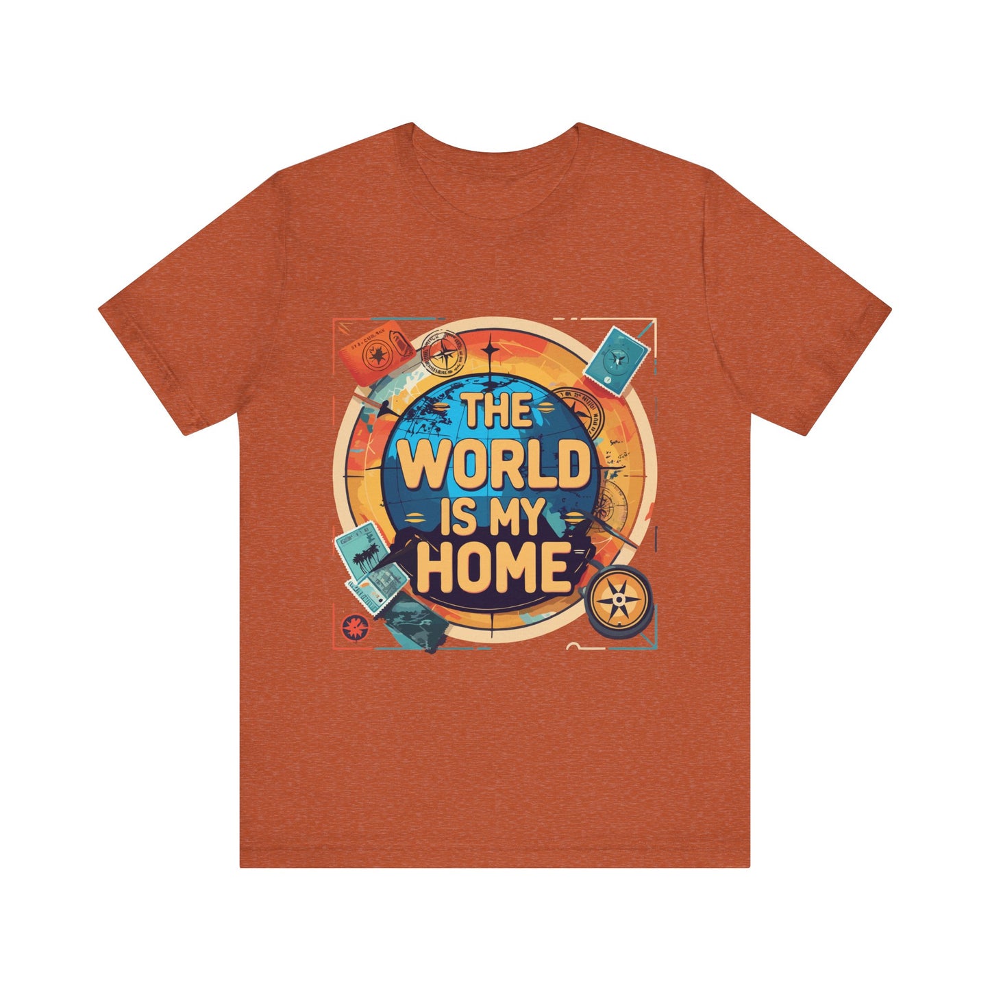 Travel-Inspired Tee: "The World is My Home" Unisex Jersey Short Sleeve T-Shirt, Adventure Shirt, Gift for Travelers, Wanderlust Shirt, [...]