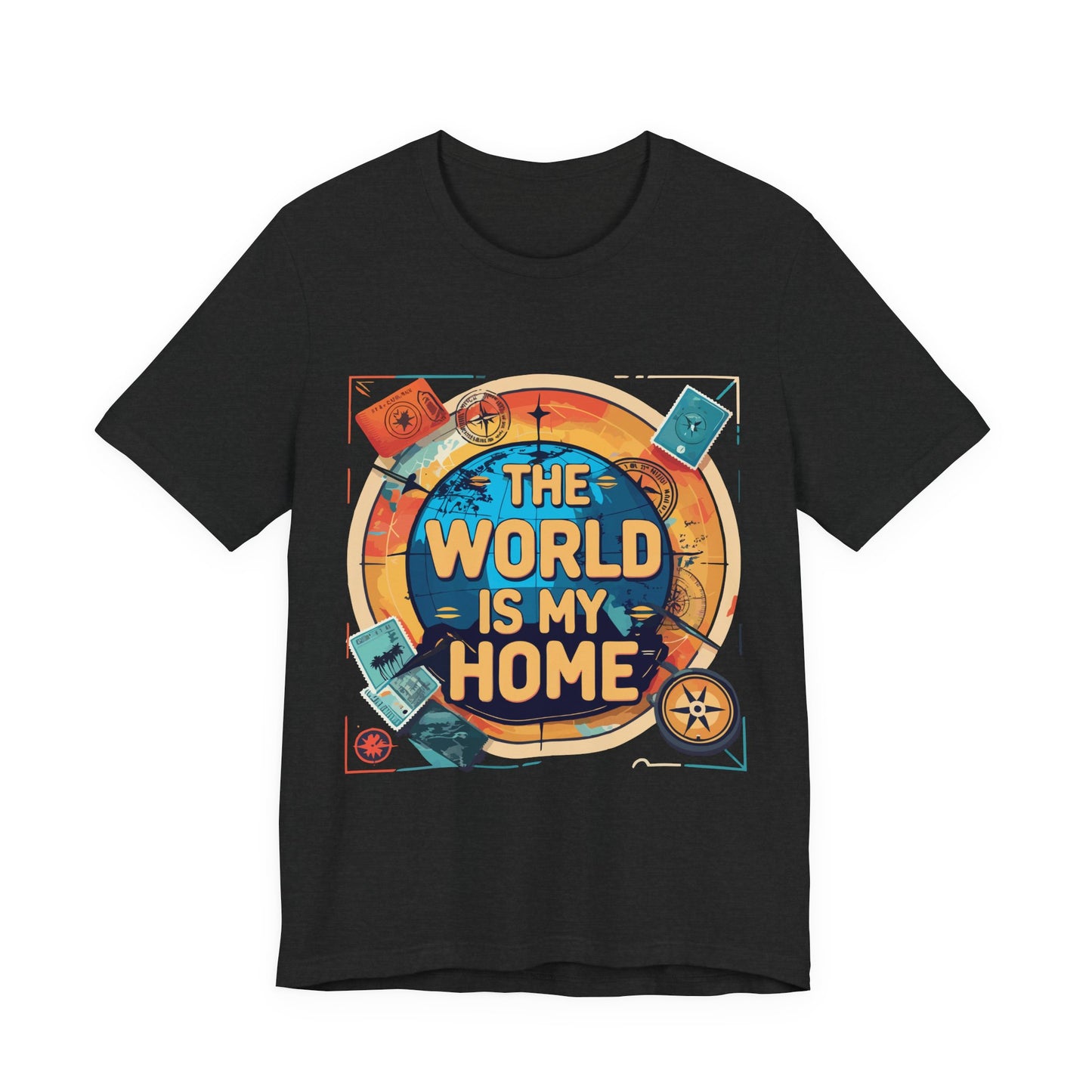 Travel-Inspired Tee: "The World is My Home" Unisex Jersey Short Sleeve T-Shirt, Adventure Shirt, Gift for Travelers, Wanderlust Shirt, [...]