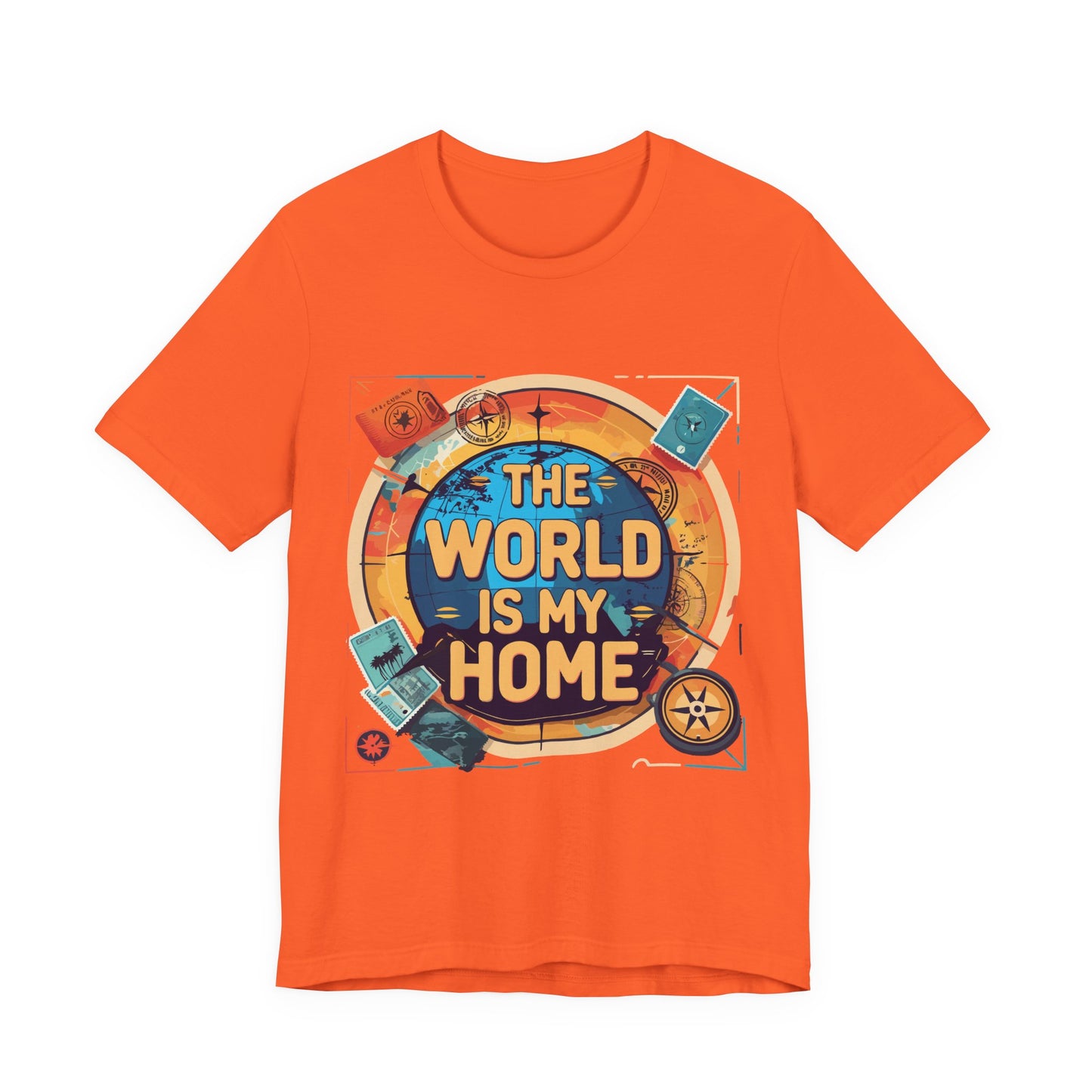 Travel-Inspired Tee: "The World is My Home" Unisex Jersey Short Sleeve T-Shirt, Adventure Shirt, Gift for Travelers, Wanderlust Shirt, [...]