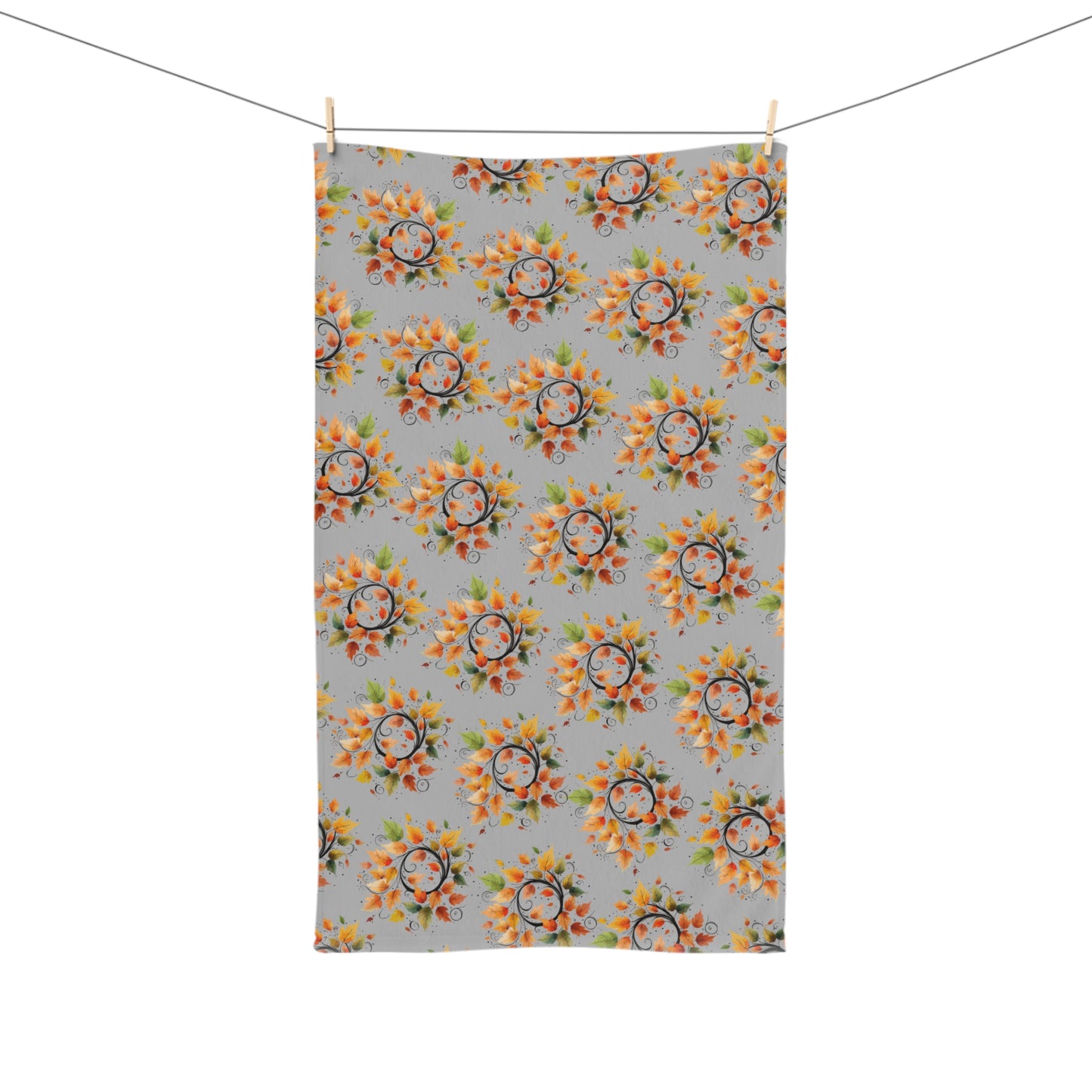 Autumn Leaves Hand Towel – Fall Decor, Kitchen Towel, Rustic Home, Thanksgiving Gift, Harvest Style