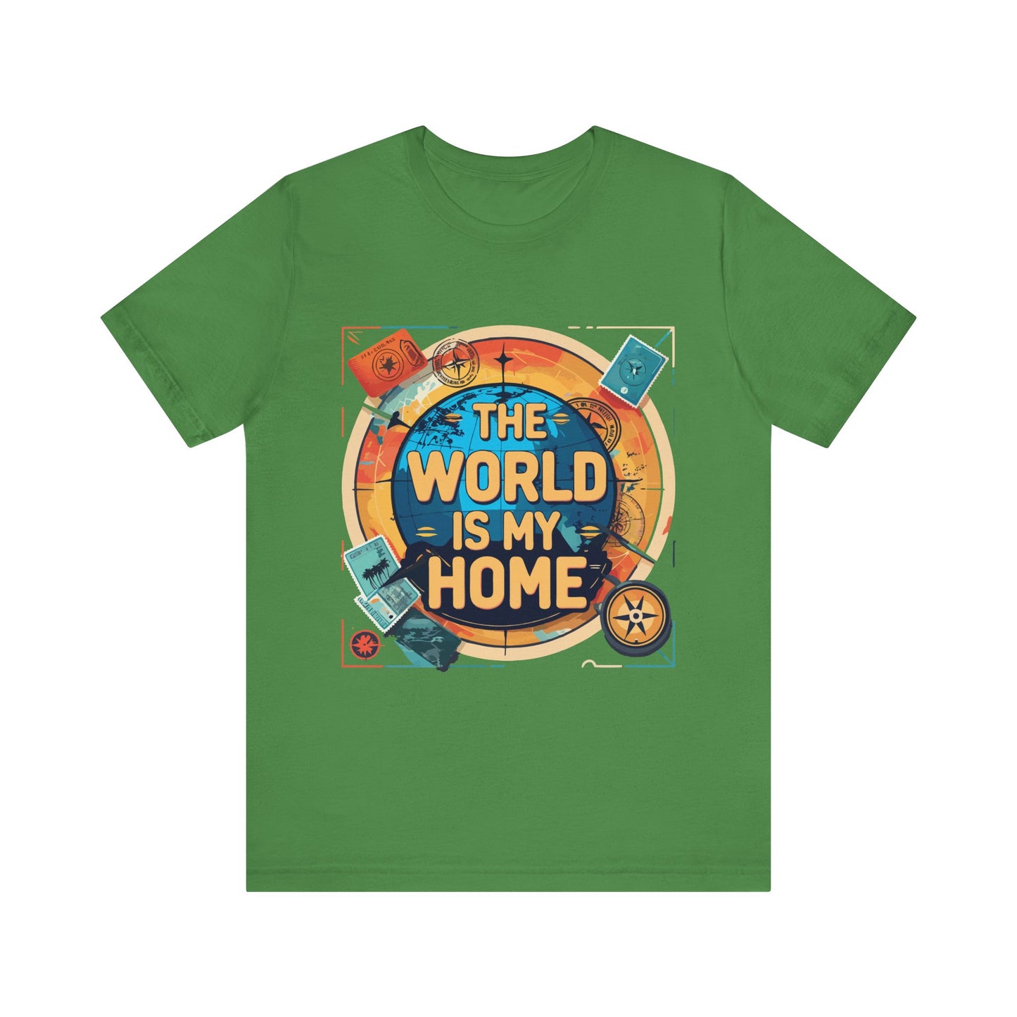 Travel-Inspired Tee: "The World is My Home" Unisex Jersey Short Sleeve T-Shirt, Adventure Shirt, Gift for Travelers, Wanderlust Shirt, [...]