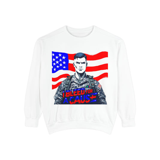 Patriotic Graphic Sweatshirt, Military Inspired Clothing, Unisex Casual Wear, Gift for Veterans, Comfortable Layering