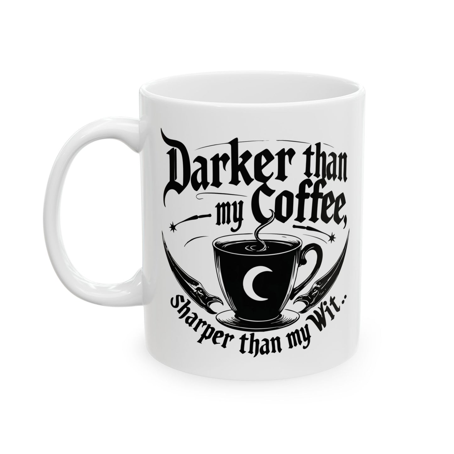Gothic Coffee Mug, Dark Theme Ceramic Cup, Perfect Gift for Coffee Lovers, Halloween Decor, Customizable Mug
