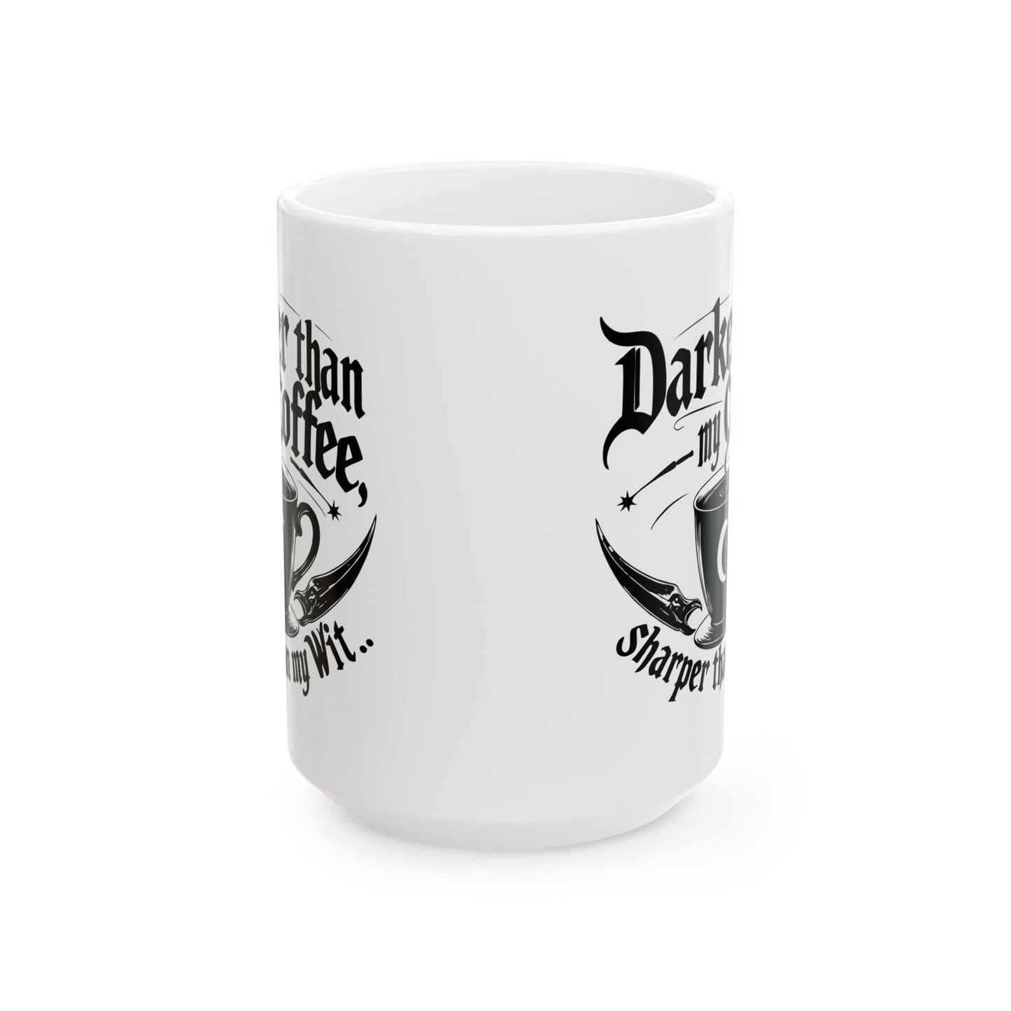 Gothic Coffee Mug, Dark Theme Ceramic Cup, Perfect Gift for Coffee Lovers, Halloween Decor, Customizable Mug