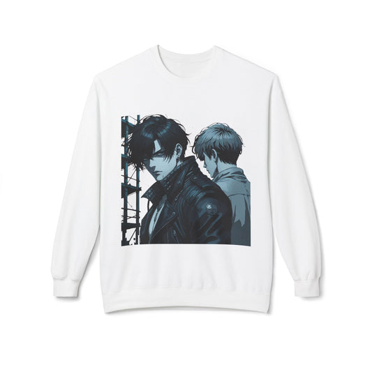 Unisex Fleece Crewneck Sweatshirt with Retro Art, Vintage Graphic Sweater, Casual Wear for Art Lovers, Gift for Him/Her, Cozy Relaxed Style