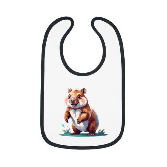 Cute Baby Bib with Adorable Wombat Design, Baby Shower Gift, Toddler Feeding Essential, Cute Animal Bib, Newborn Feeding Accessory