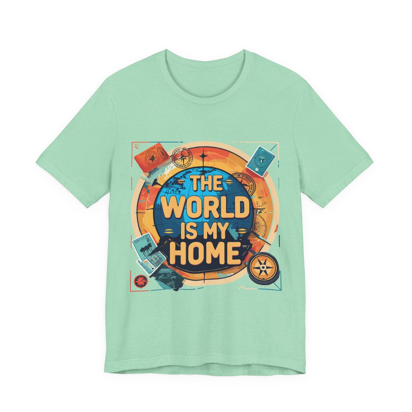Travel-Inspired Tee: "The World is My Home" Unisex Jersey Short Sleeve T-Shirt, Adventure Shirt, Gift for Travelers, Wanderlust Shirt, [...]