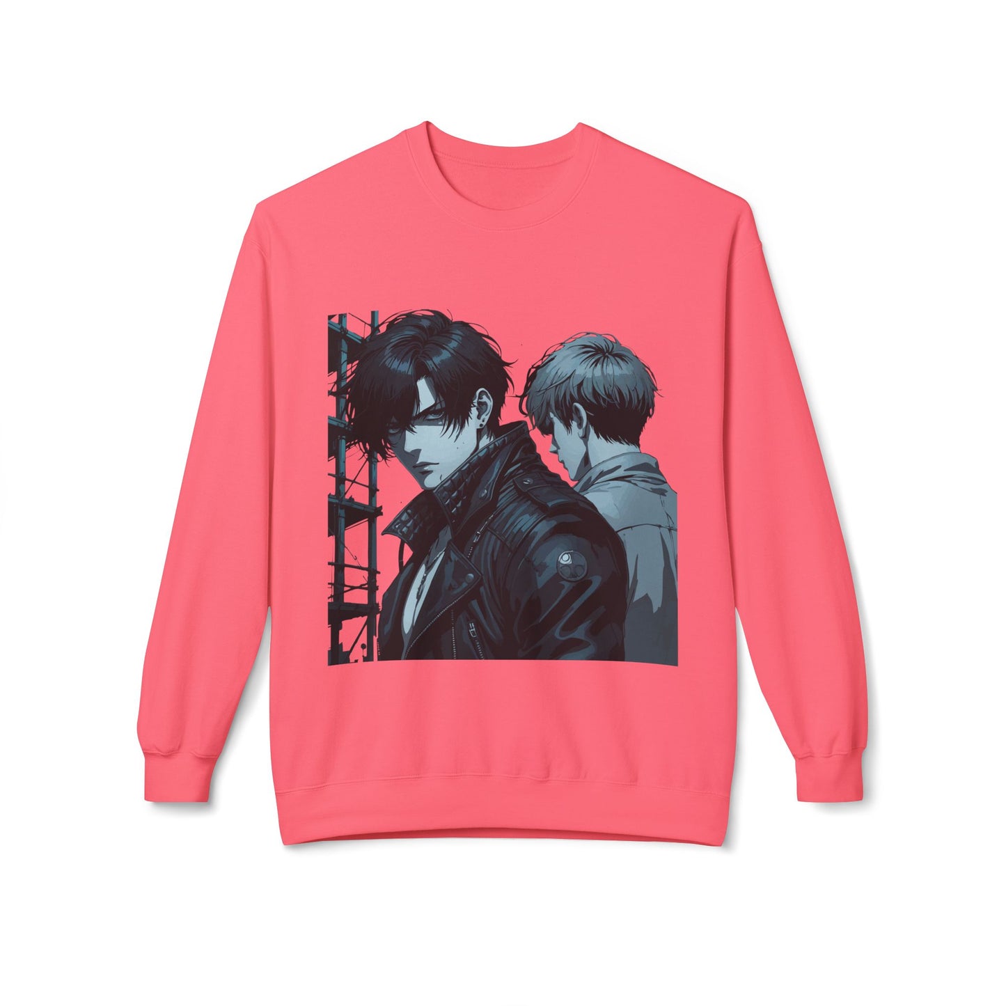 Unisex Fleece Crewneck Sweatshirt with Retro Art, Vintage Graphic Sweater, Casual Wear for Art Lovers, Gift for Him/Her, Cozy Relaxed Style