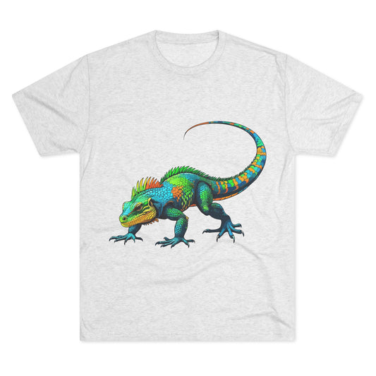 Vibrant Iguana Graphic Tee, Unisex Tri-Blend Crew Shirt, Casual Wear, Animal Lover Gift, Eco-Friendly Fashion, Fun Everyday Style