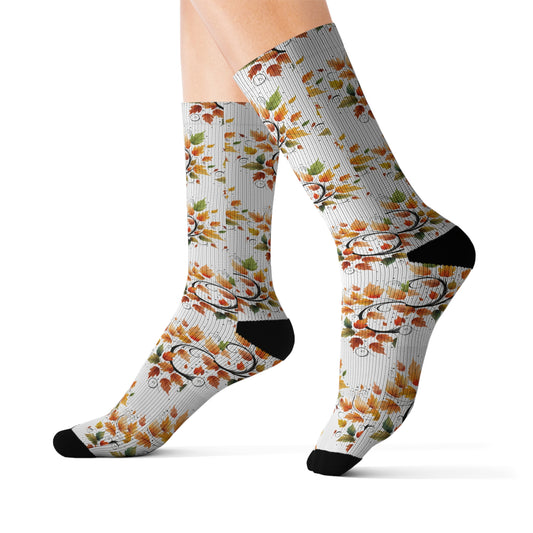 Floral Patterned Sublimation Socks, Cozy Gift for Her, Stylish Footwear for Spring, Unique Present for Celebrations