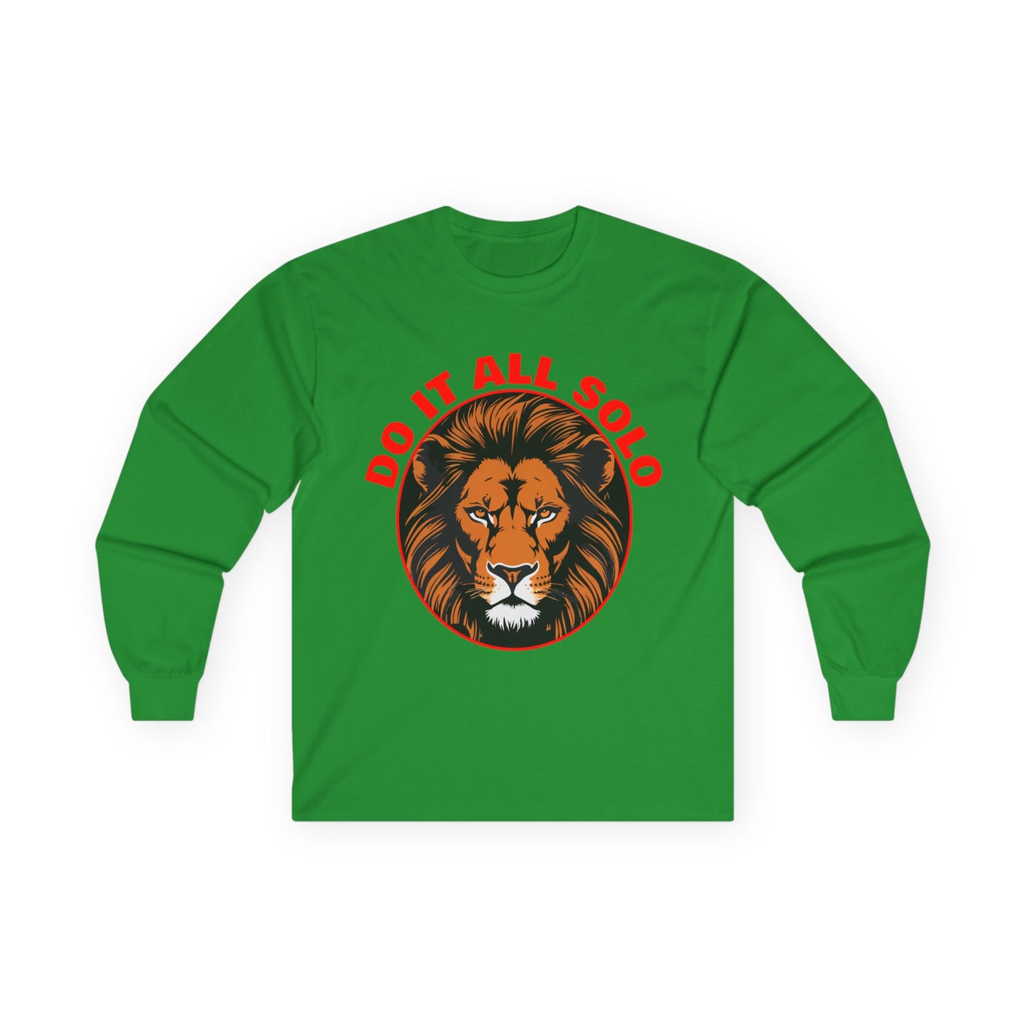 Do It All Solo Long Sleeve Tee, Motivational Shirt, Gift for Entrepreneurs, Casual Wear, Unique Lion Design, Unisex Apparel
