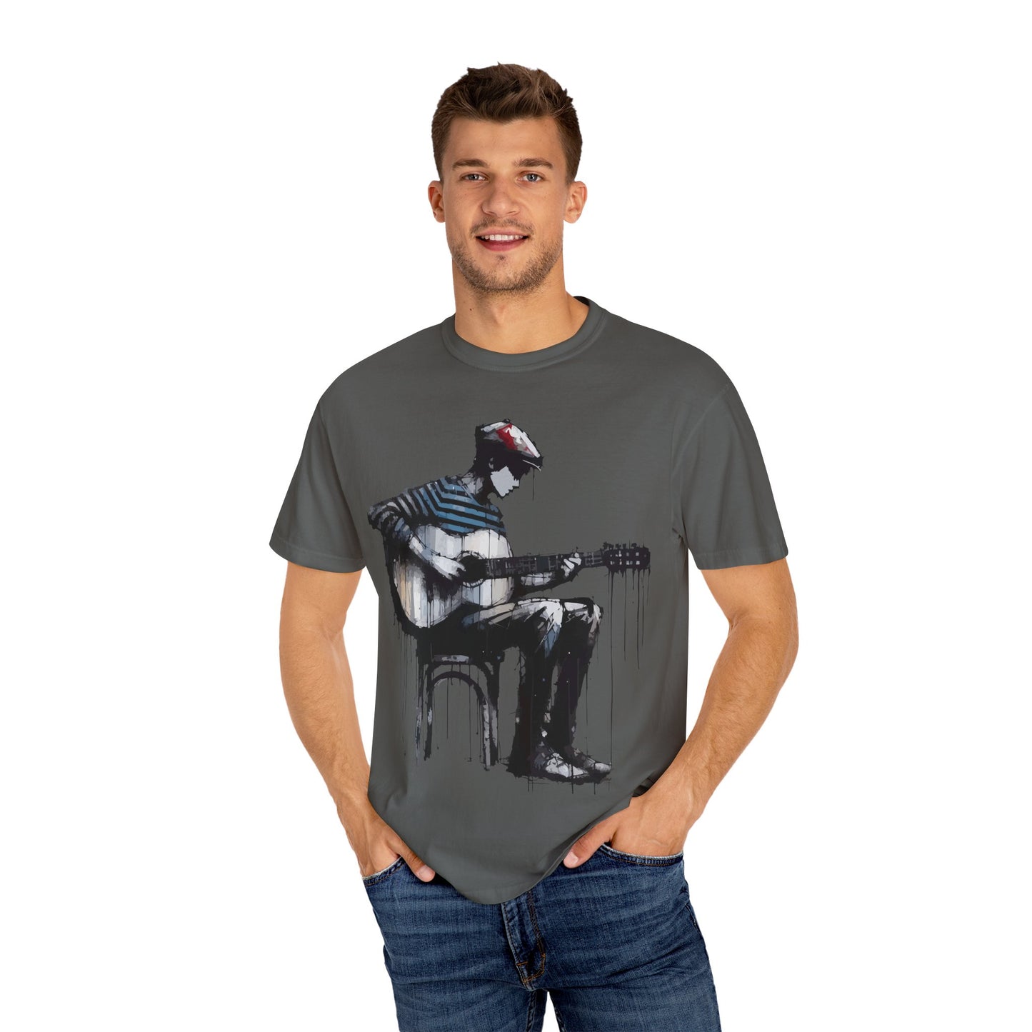 Artistic Guitarist Unisex T-shirt, Music Lover Gift, Bohemian Style Tee, Unisex Gift, Casual Wear