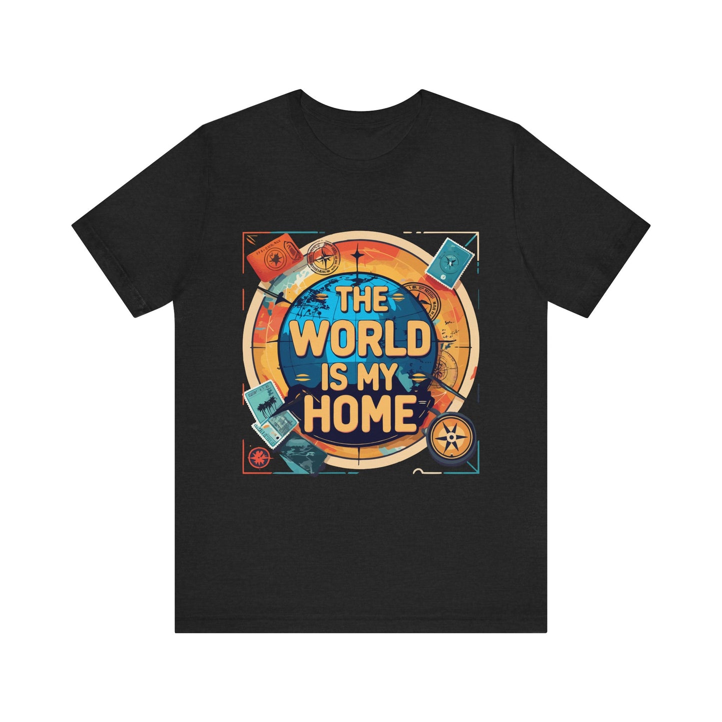 Travel-Inspired Tee: "The World is My Home" Unisex Jersey Short Sleeve T-Shirt, Adventure Shirt, Gift for Travelers, Wanderlust Shirt, [...]
